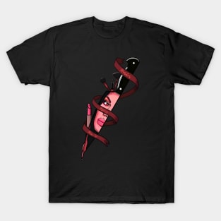 Bailey Sarian skull murder mystery and makeup Knife T-Shirt